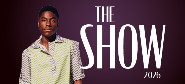 Text on image says "The Show 2026". A male model stands looking at the camera