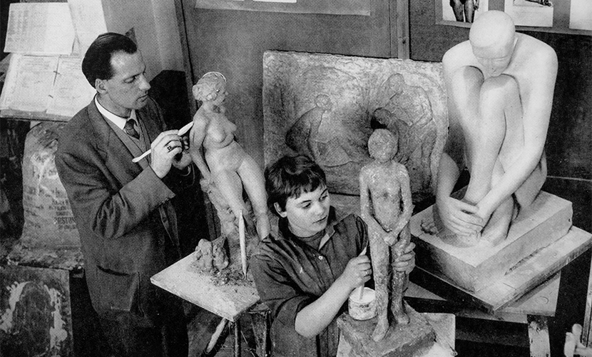 modelling sculpture studio 1960