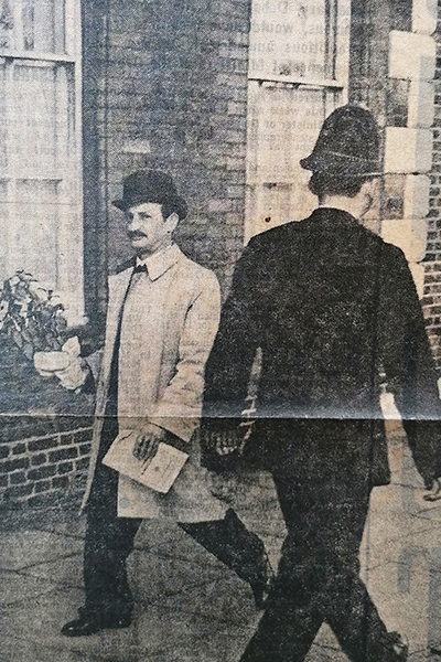 Unknowingly photographed by Antony Armstrong-Jones sam everton walking past policeman